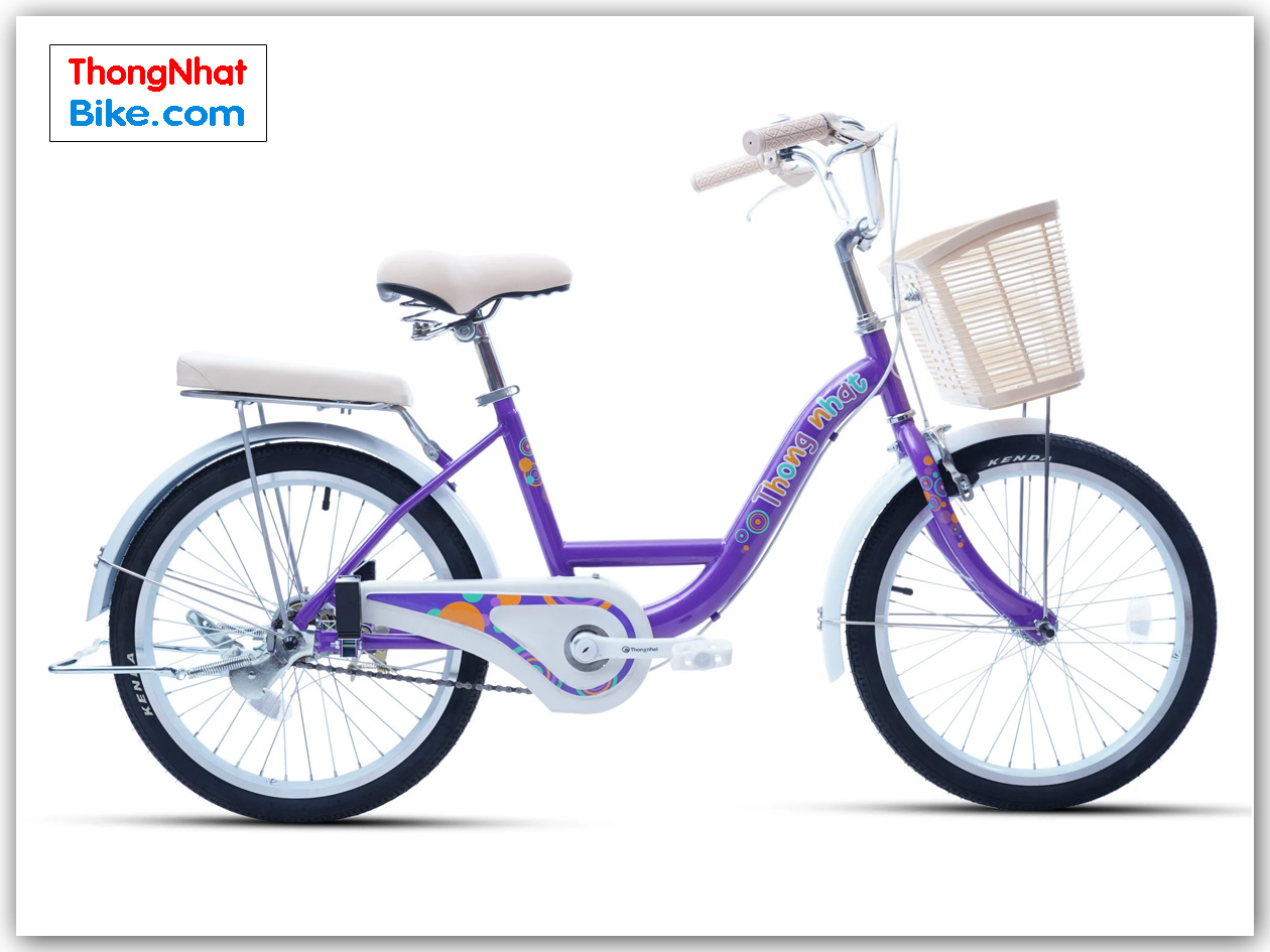 Xe đạp trẻ em nữ Thống Nhất BUBBLES 20” màu tím