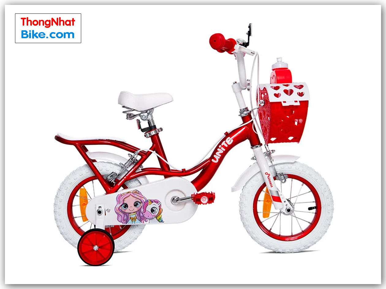 Xe đạp trẻ em Thống Nhất Princess 12″ 16" màu đỏ