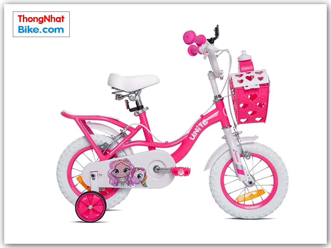 xe-dap-thong-nhat-princess-mau-hong-2 Xe đạp trẻ em Thống Nhất Princess 12″ 16" màu hồng